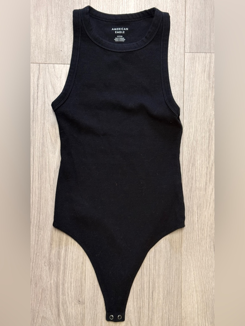 American Eagle Outfitters Black Ribbed Tank Bodysuit